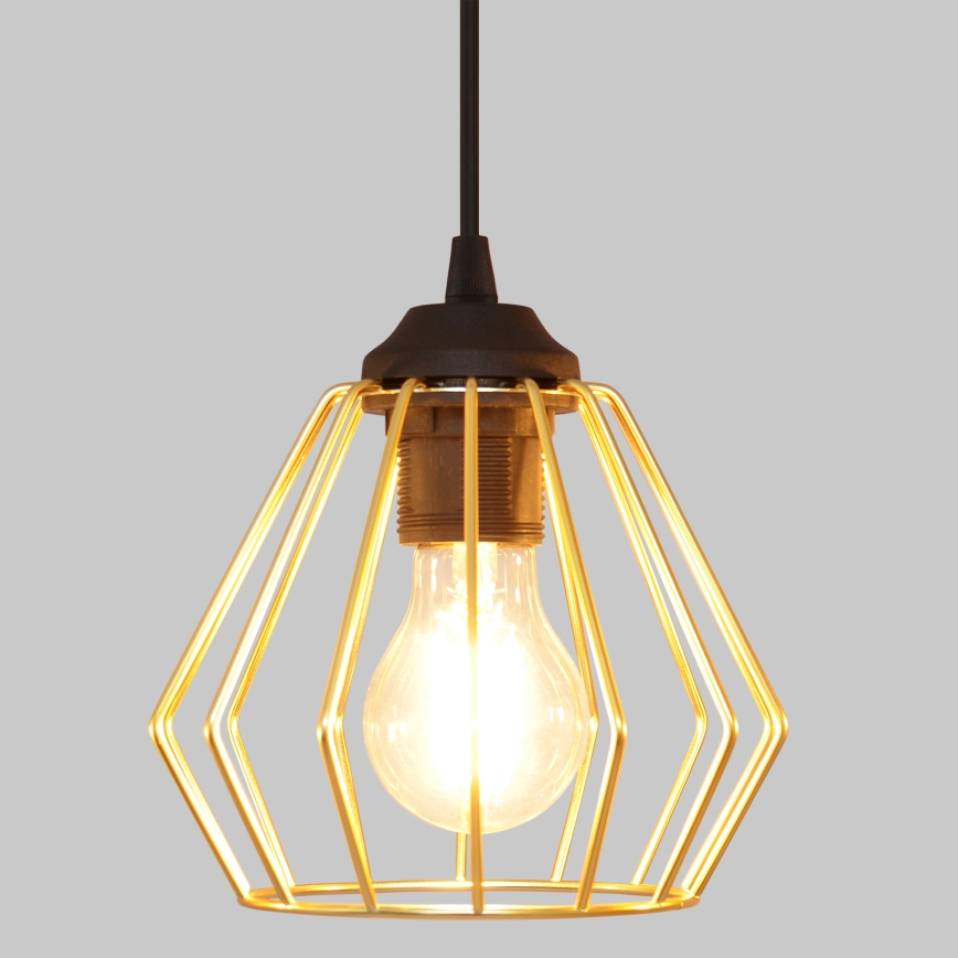 Lustră pe cablu AGAT 1xE27/15W/230V auriu/negru