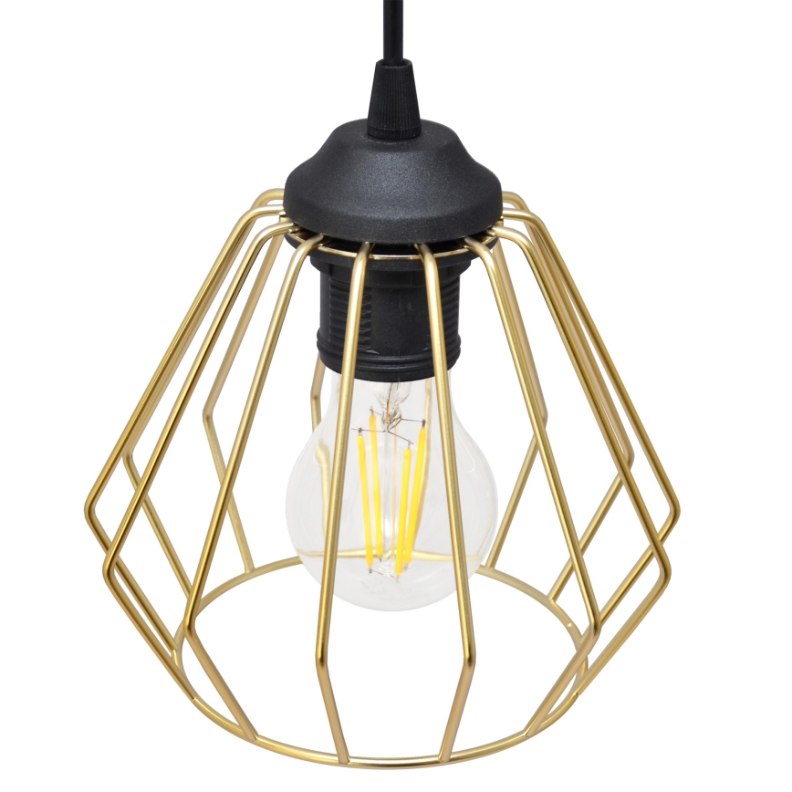 Lustră pe cablu AGAT 3xE27/15W/230V auriu/negru