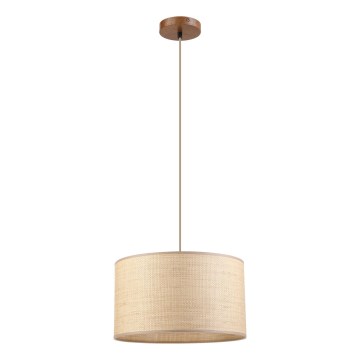 Lustră pe cablu AIDA 1xE27/15W/230V Ø35 cm stejar/rafie