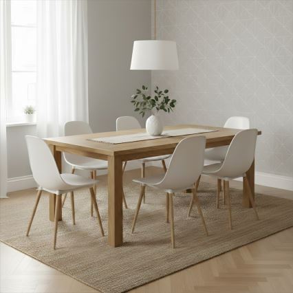 Lustră pe cablu AIDA 1xE27/60W/230V, diam. 35 cm, stejar/maro/alb