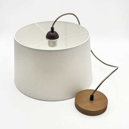 Lustră pe cablu AIDA 1xE27/60W/230V, diam. 35 cm, stejar/maro/alb