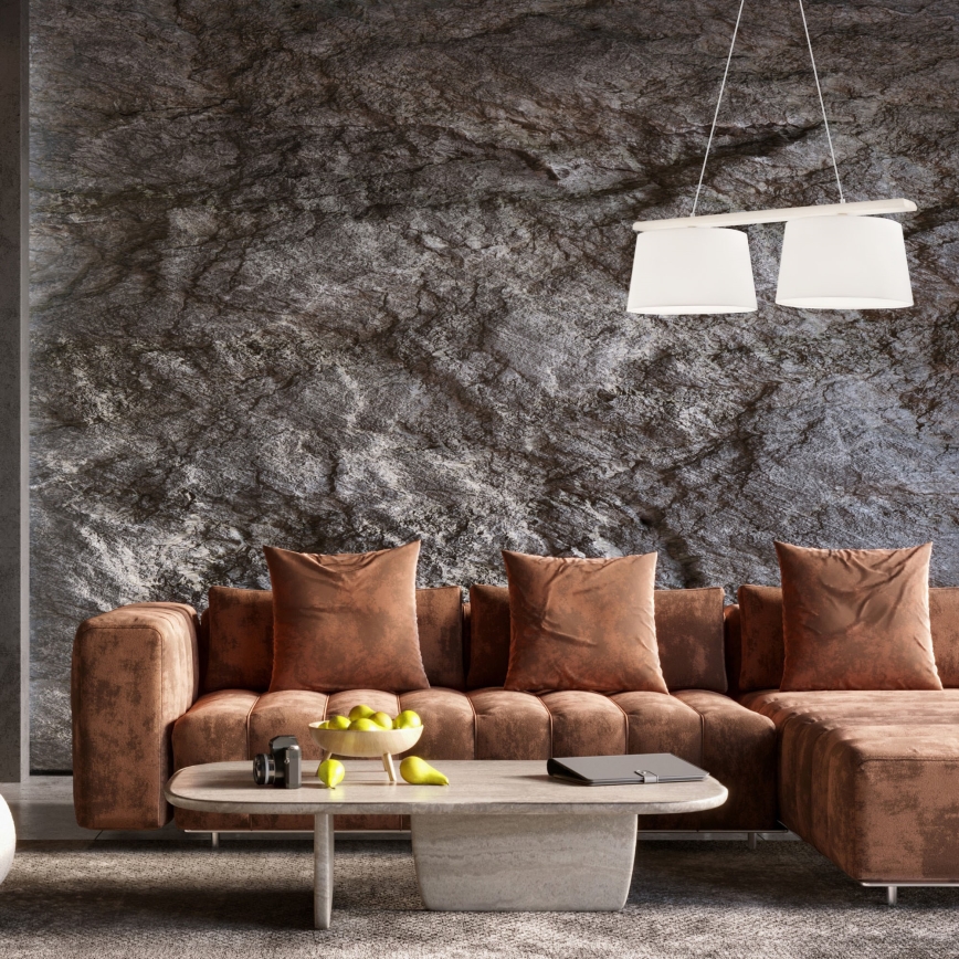 Lustră pe cablu AIDA, 2x E27, 60W, 230V, Ø 35 cm, stejar/alb