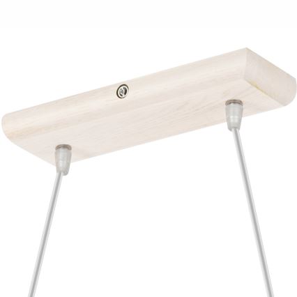 Lustră pe cablu AIDA, 2x E27, 60W, 230V, Ø 35 cm, stejar/alb