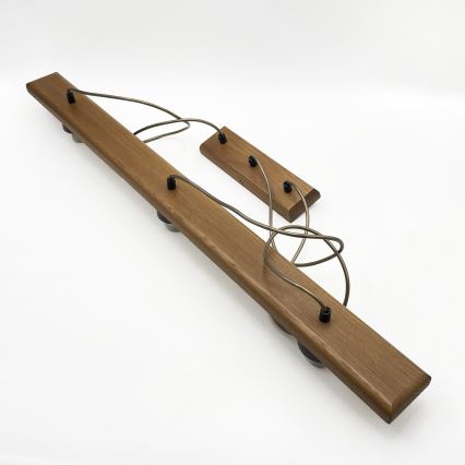 Lustră pe cablu AIDA 3xE27/15W/230V Ø 25 cm stejar/rafie