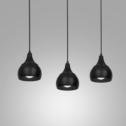 Lustră pe cablu AKTAN 3xE27/60W/230V neagră