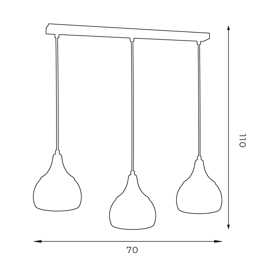 Lustră pe cablu AKTAN 3xE27/60W/230V neagră
