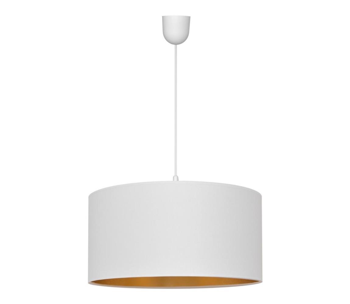 Lustră pe cablu ALBA 1xE27/60W/230V alb/auriu