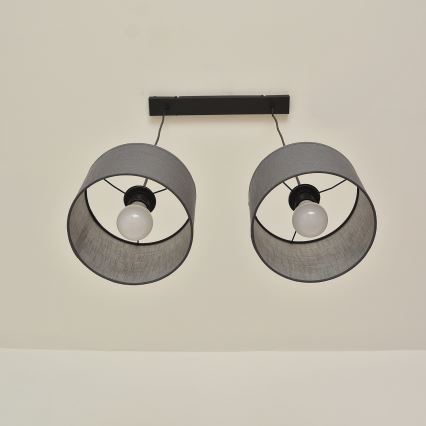 Lustră pe cablu ALBA 2xE27/15W/230V gri