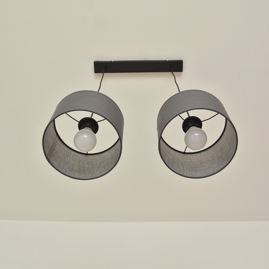 Lustră pe cablu ALBA 2xE27/15W/230V gri