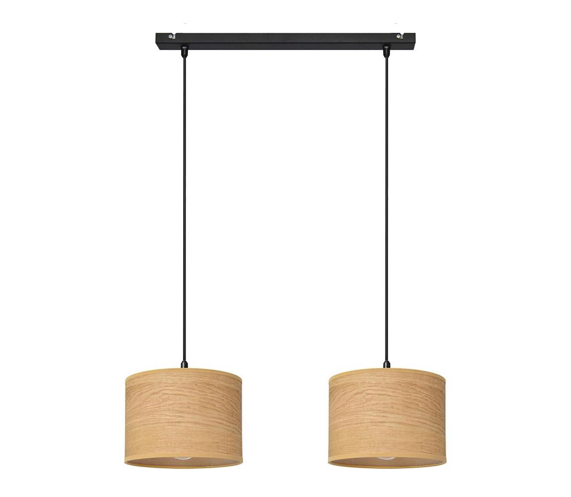 Lustră pe cablu ALBA 2xE27/60W/230V maro/negru