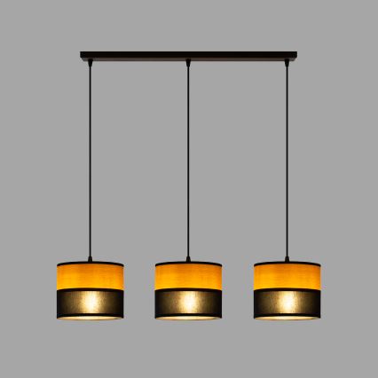 Lustră pe cablu ALBA 3xE27/15W/230V negru/maro