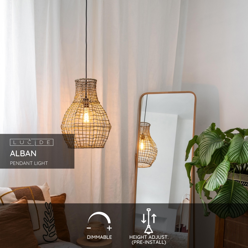 Lustră pe cablu ALBAN 1xE27/40W/230V bej Lucide 03438/35/72