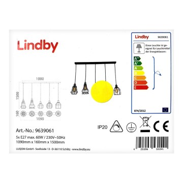 Lustră pe cablu ALBERTA 5xE27/60W/230V Lindby