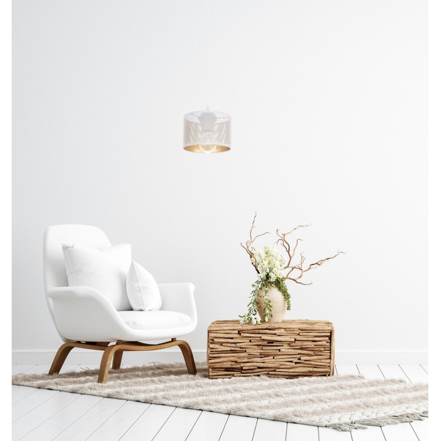 Lustră pe cablu ALDO 1xE27/60W/230V d. 15 cm albă