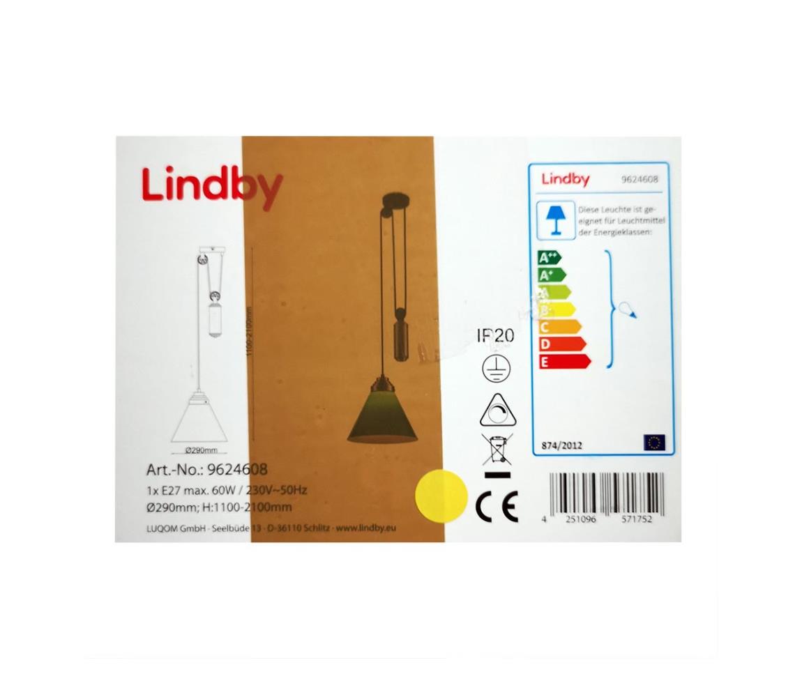 Lustră pe cablu ALECKS 1xE27/60W/230V Lindby