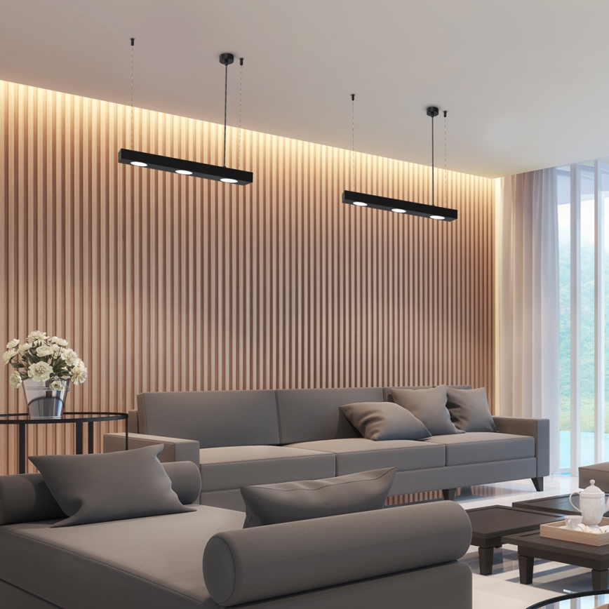 Lustră pe cablu ALEXANDER 3xGX53/12W/230V neagră