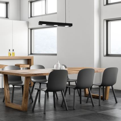 Lustră pe cablu ALEXANDER 3xGX53/12W/230V neagră