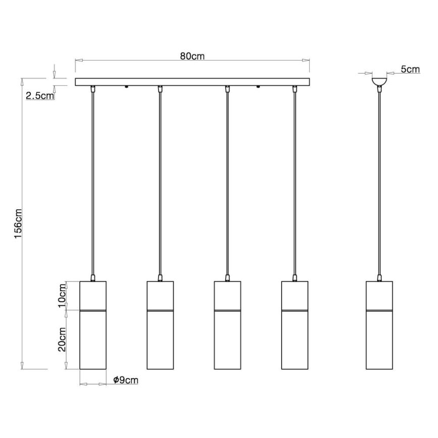 Lustră pe cablu 4xE27/25W/230V Globo
