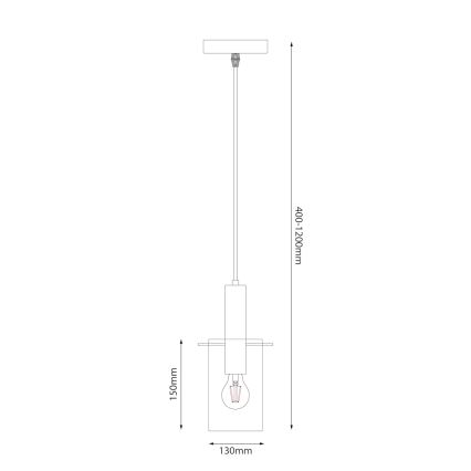 Lustră pe cablu ARCADIA 1xE27/60W/230V d. 13 cm negru/fumuriu