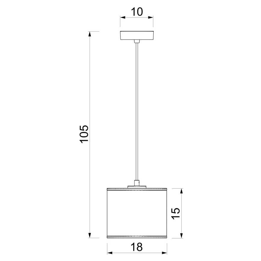 Lustră pe cablu ARDEN 1xE27/15W/230V Ø 18 cm bej