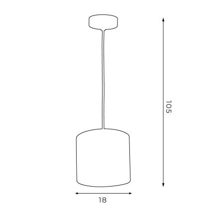 Lustră pe cablu ARDEN 1xE27/60W/230V d. 18 cm verde/auriu