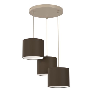 Lustră pe cablu ARDEN, 3x E27/15W/230V, Ø 30 cm, bej/maro