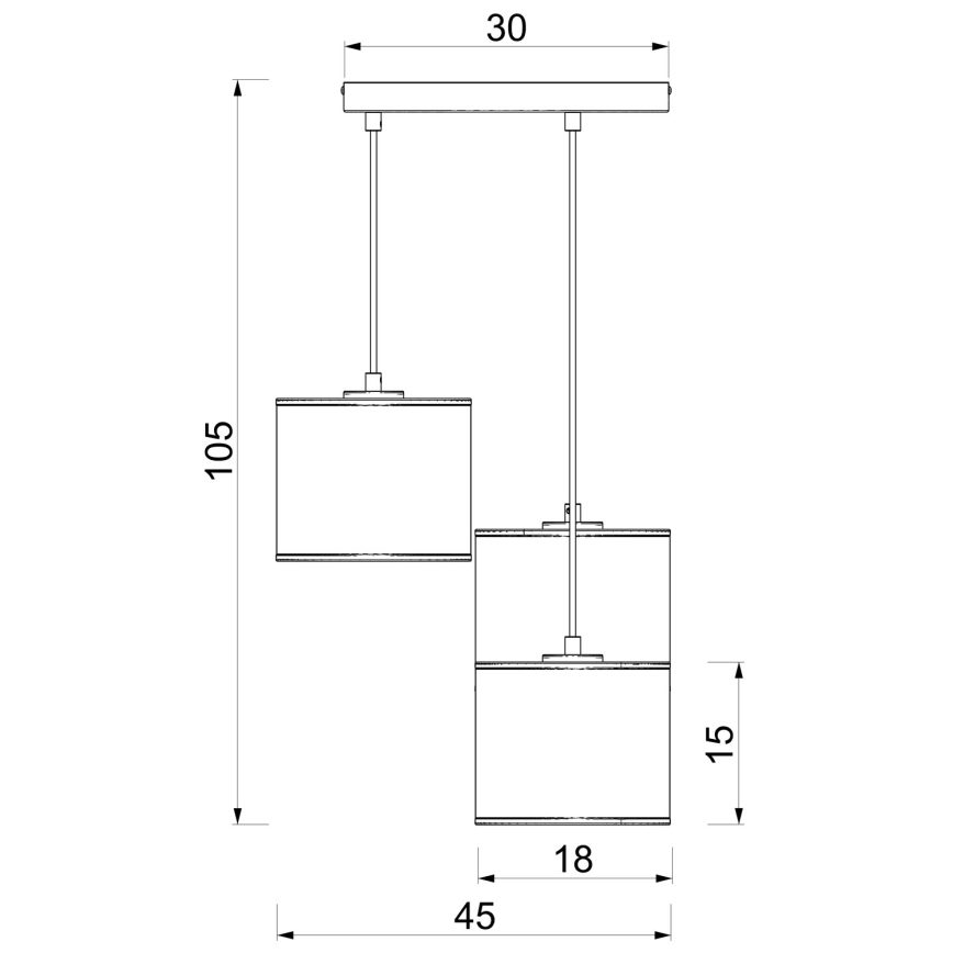 Lustră pe cablu ARDEN, 3xE27/15W/230V, Ø 30 cm, bej