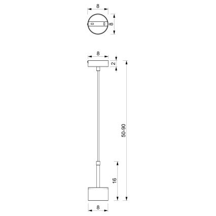 Lustră pe cablu ARENA 1xGX53/11W/230V albastră/aurie