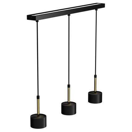 Lustră pe cablu ARENA 3xGX53/11W/230V neagră/aurie