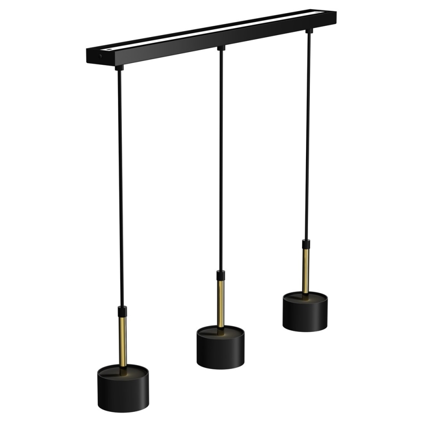 Lustră pe cablu ARENA 3xGX53/11W/230V neagră/aurie