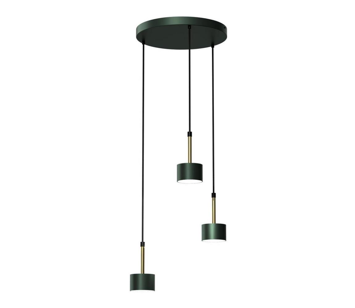 Lustră pe cablu ARENA 3xGX53/11W/230V verde/aurie