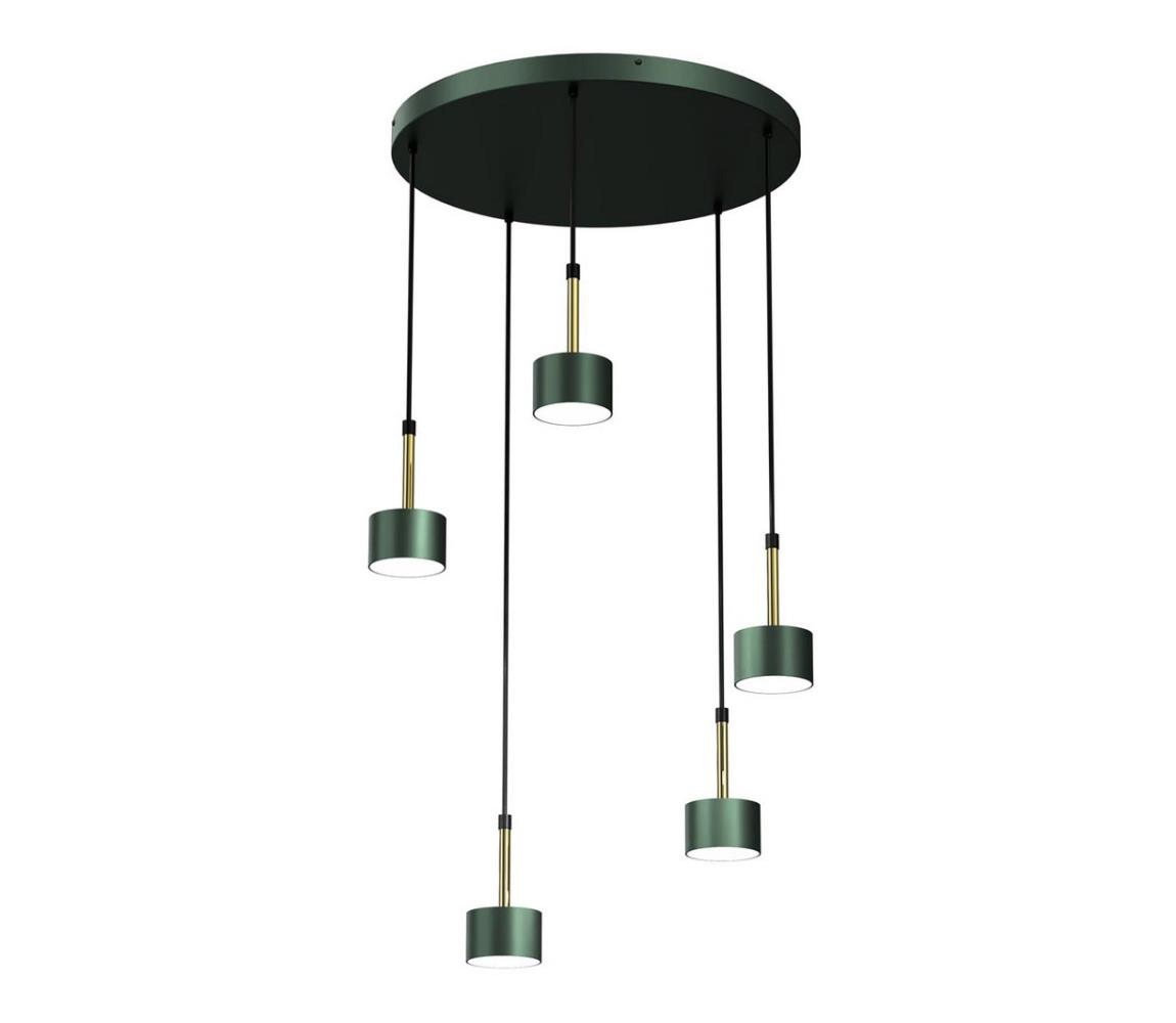 Lustră pe cablu ARENA 5xGX53/11W/230V verde/aurie