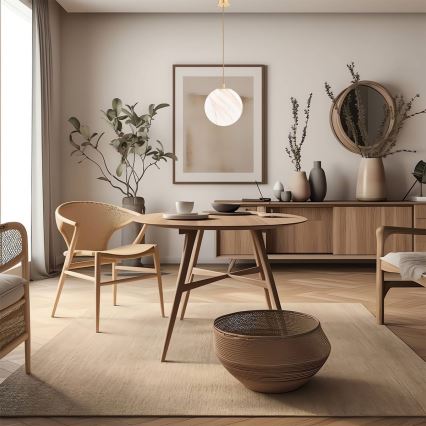 Lustră pe cablu Argon 8448 ALMIROS 1xE27/15W/230V d. 30 cm auriu