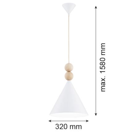 Lustră pe cablu Argon 8632 KEGEL 1xE27/15W/230V alb