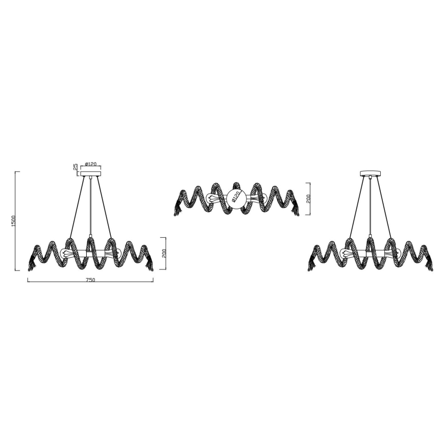Lustră pe cablu ARI 2xE27/10W/230V Reality