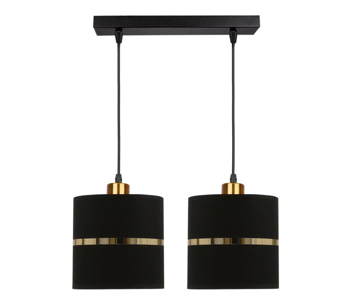 Lustră pe cablu ASSAM 2xE27/60W/230V negru/auriu