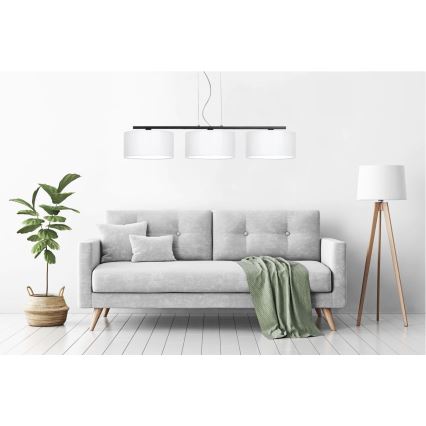 Lustră pe cablu ASTRA 3xE27/60W/230V alb