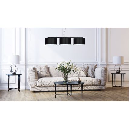 Lustră pe cablu ASTRA 3xE27/60W/230V negru