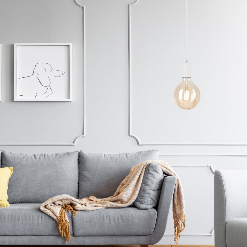 Lustră pe cablu ASTRID 1xE27/60W/230V alb