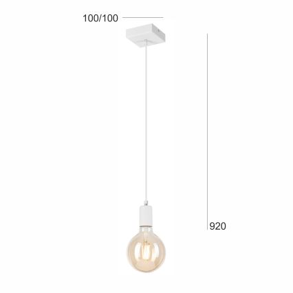 Lustră pe cablu ASTRID 1xE27/60W/230V alb