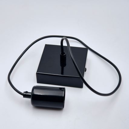 Lustră pe cablu ASTRID 1xE27/60W/230V negru lucios
