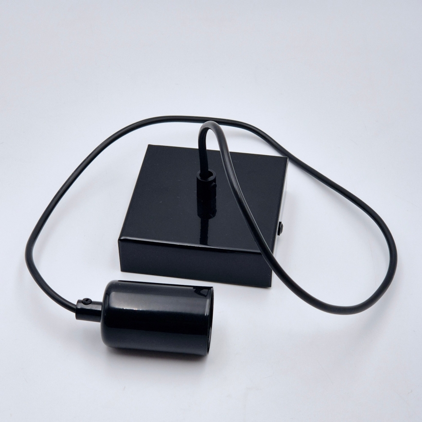Lustră pe cablu ASTRID 1xE27/60W/230V negru lucios