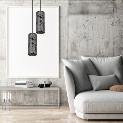 Lustră pe cablu AVALO 2xE27/60W/230V d. 20 cm gri/negru