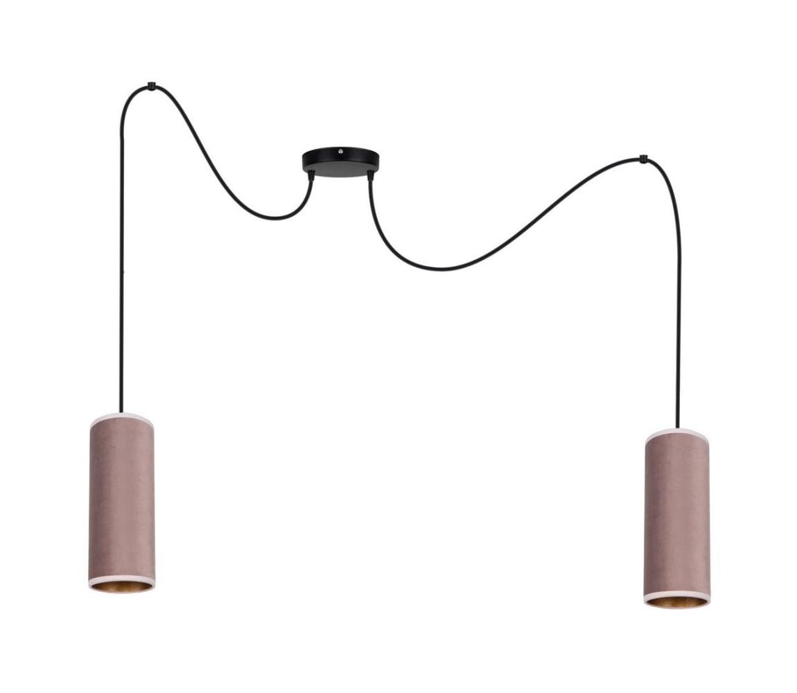 Lustră pe cablu AVALO 2xE27/60W/230V roz