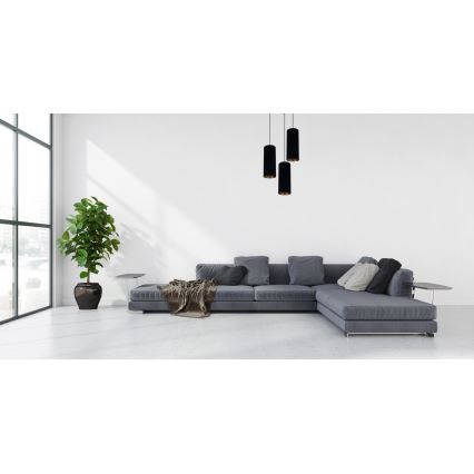 Lustră pe cablu AVALO 3xE27/60W/230V d. 35 cm negru