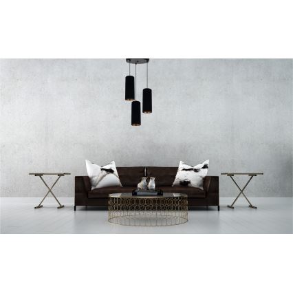 Lustră pe cablu AVALO 3xE27/60W/230V d. 35 cm negru