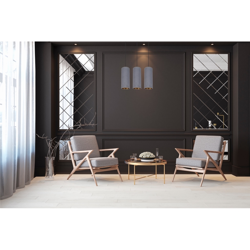 Lustră pe cablu AVALO 3xE27/60W/230V gri