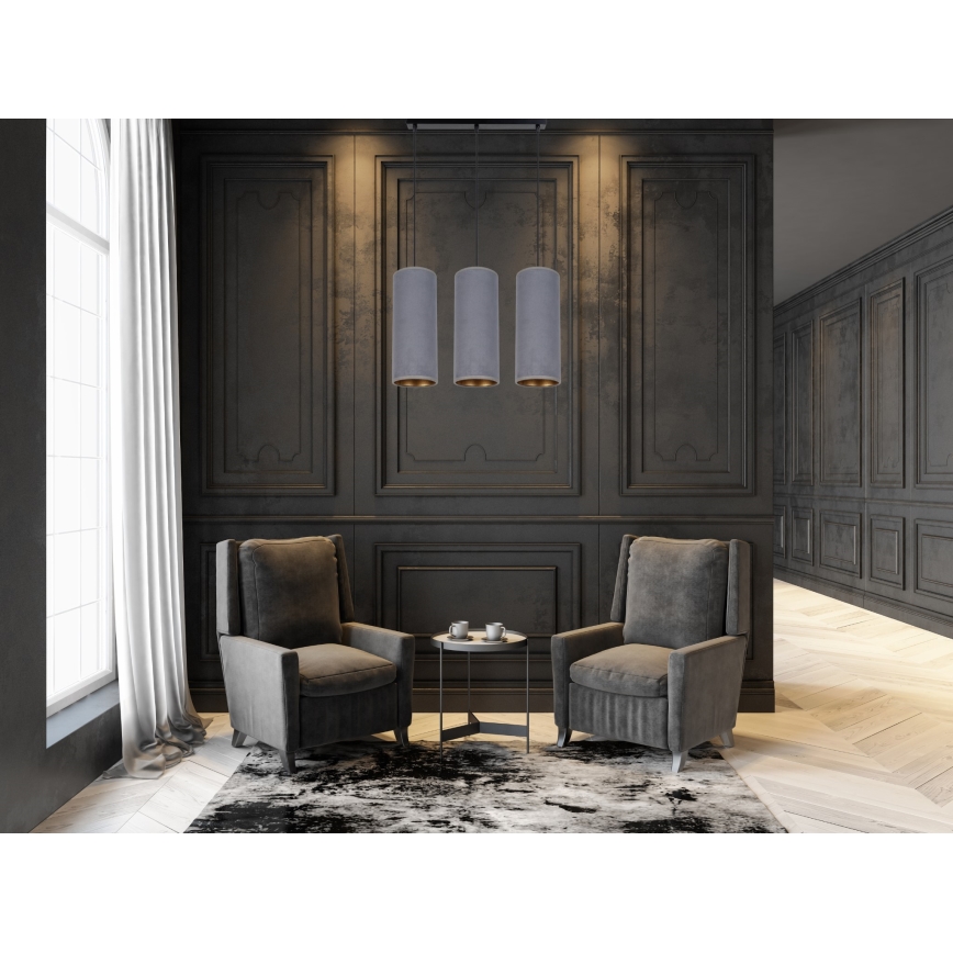 Lustră pe cablu AVALO 3xE27/60W/230V gri