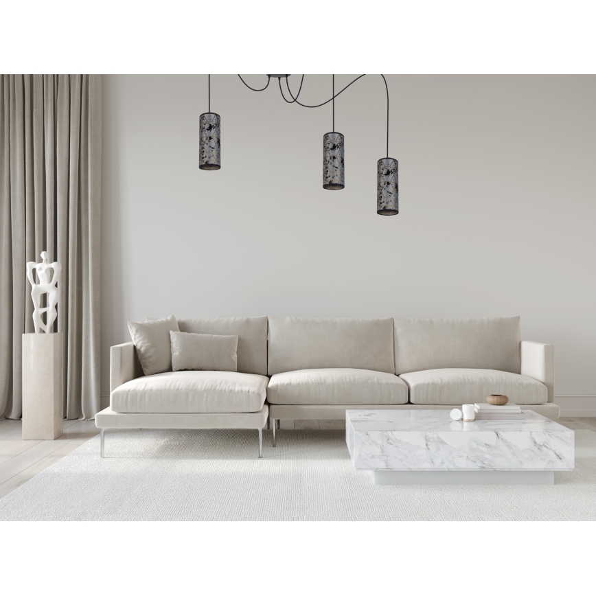 Lustră pe cablu AVALO 3xE27/60W/230V gri/negru