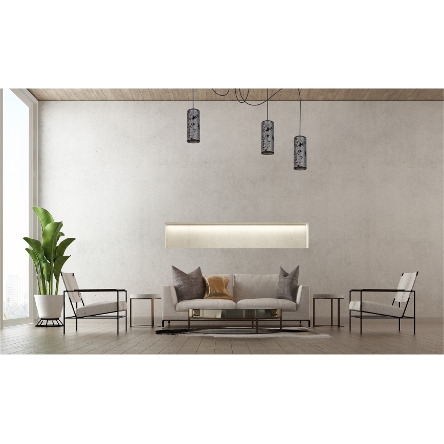 Lustră pe cablu AVALO 3xE27/60W/230V gri/negru